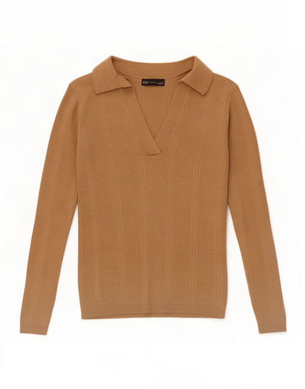 Maglione a collo alto da donna Marks & Spencer UK 8 piccolo in viscosa beige