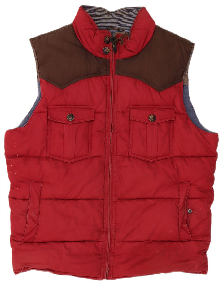 Gilet imbottito da uomo Ted Baker taglia 5 XL in cotone color block rosso