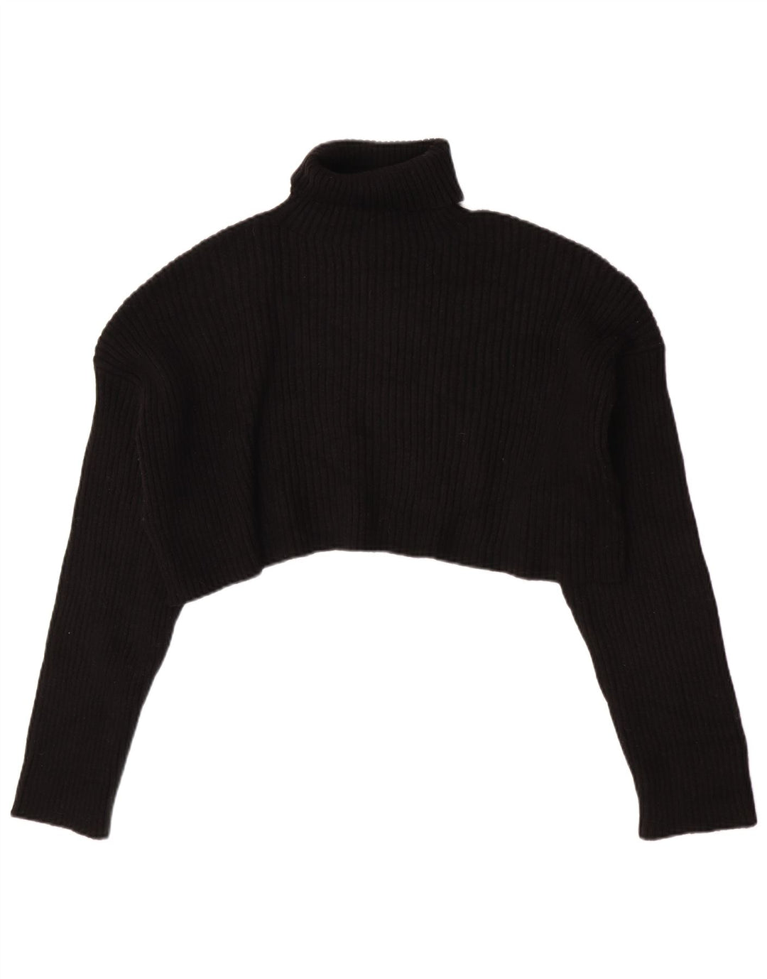 Maglione corto corto da donna Zara con collo alto oversize UK 16 grande nero