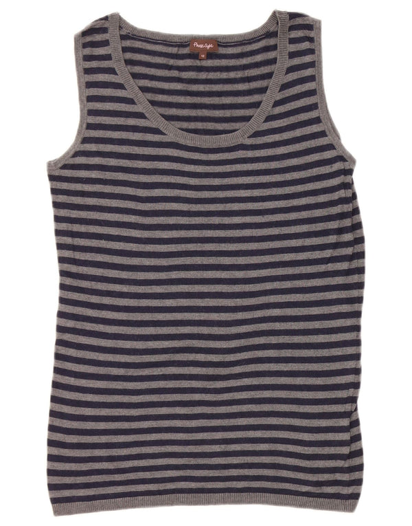Canotta da donna Phase Eight UK 12 Nylon a righe grigio medio