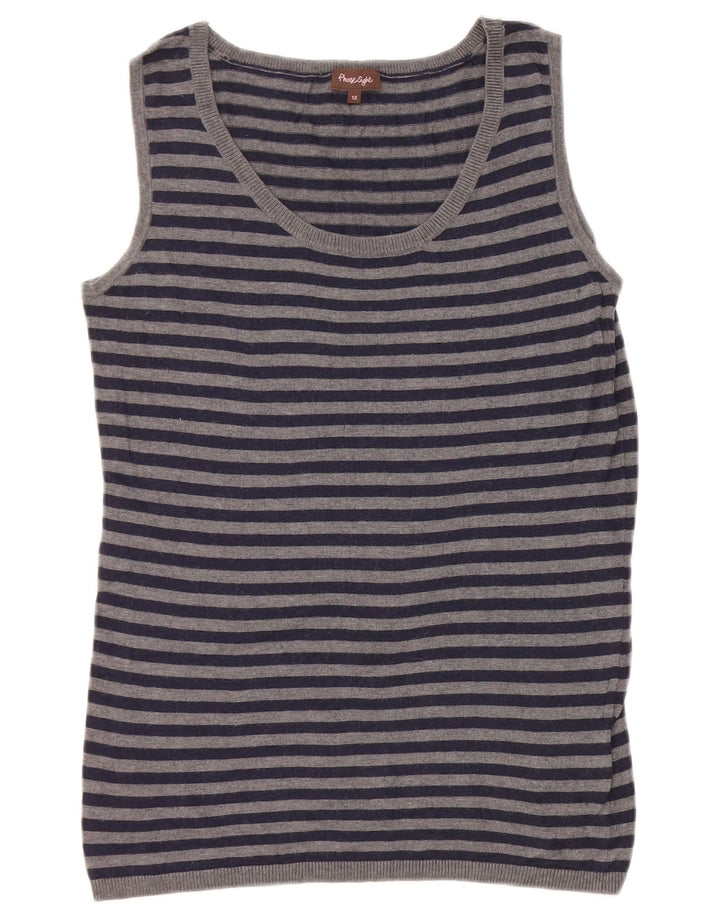 Canotta da donna Phase Eight UK 12 Nylon a righe grigio medio
