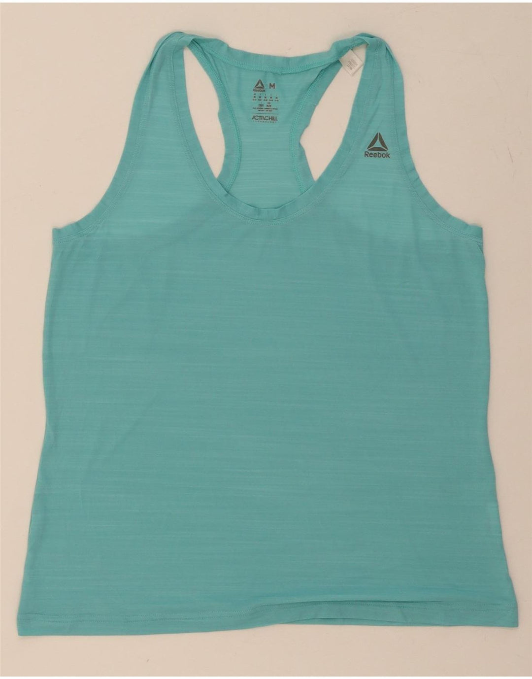REEBOK Womens Vest Top UK 12/14 Medium Blue Flecked Vintage Reebok and Second-Hand Reebok from Messina Hembry 