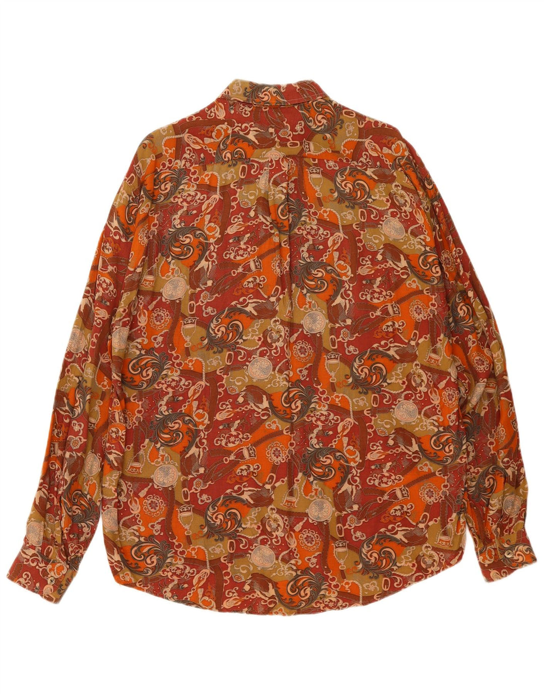 Camicia da uomo Cotton Club in viscosa floreale marrone medio