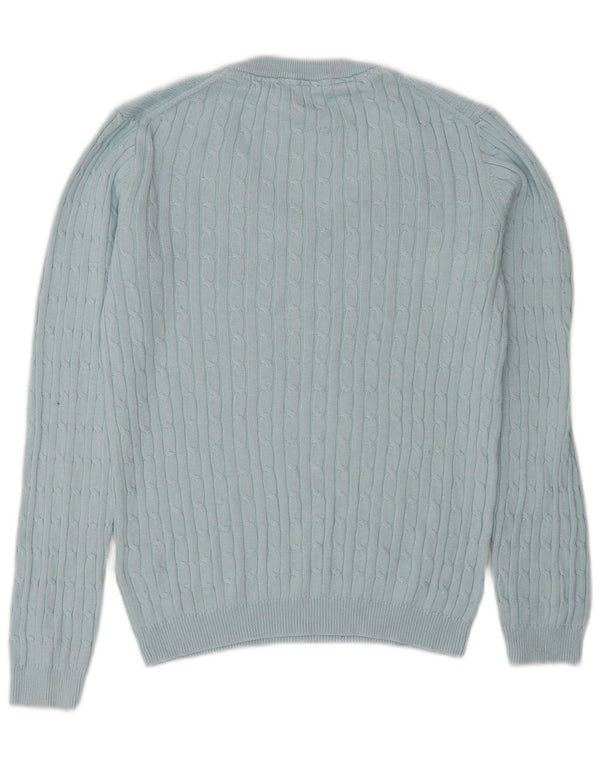 Crew Clothing Maglione da donna con scollo a V UK 10 Piccolo cotone blu