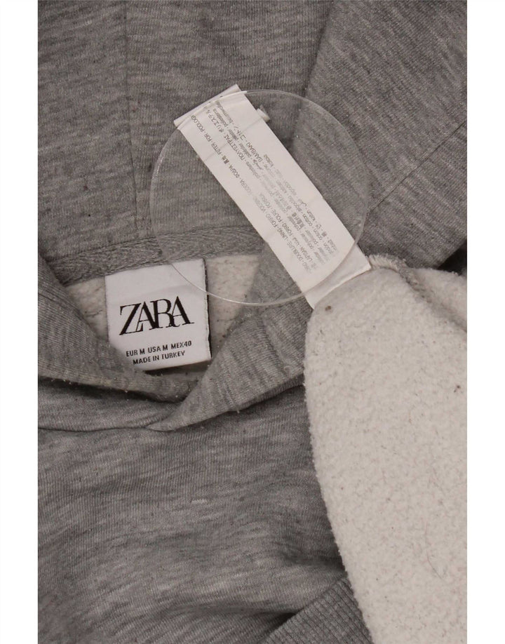 Felpa con cappuccio da uomo Zara in poliestere grigio medio