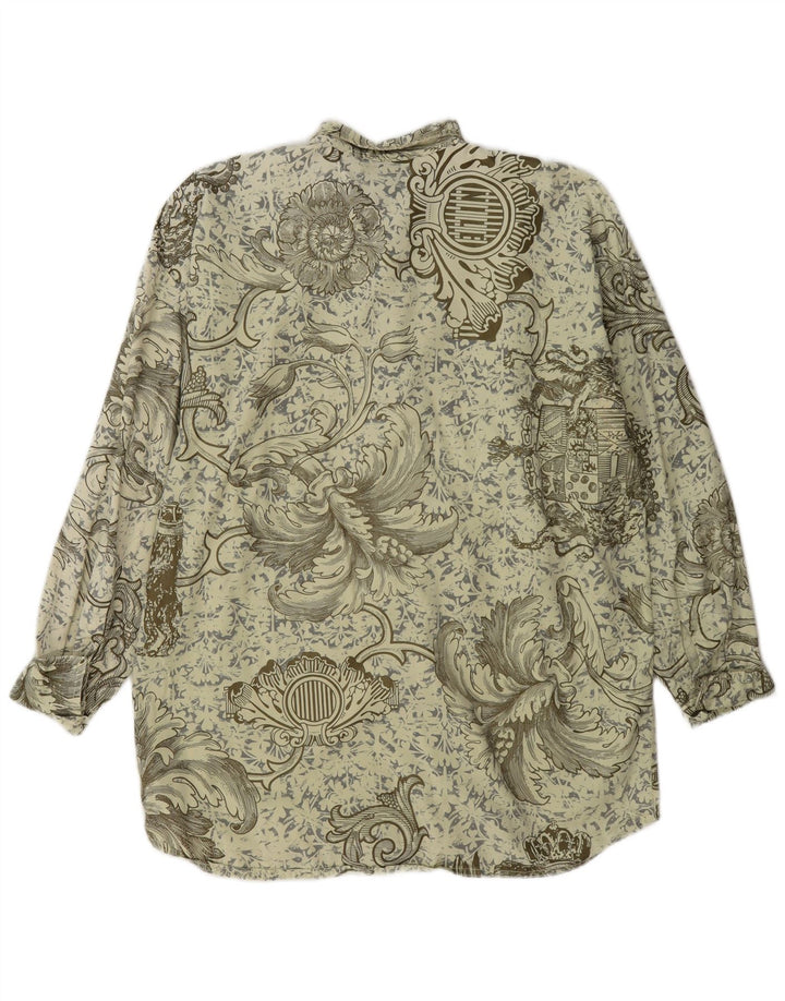 Camicia vintage da uomo grande in cotone Paisley verde
