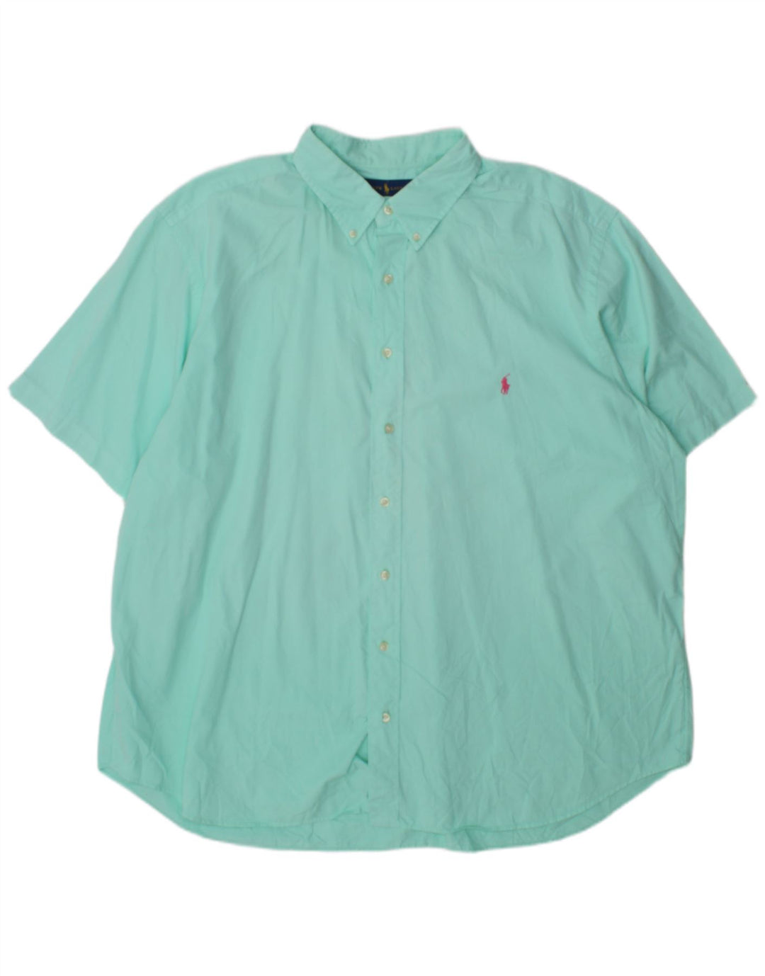 Camicia a maniche corte da uomo Ralph Lauren 3XL Turchese