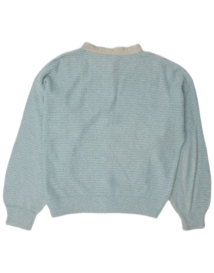 Maglione cardigan con zip intera da uomo Maximilian, grande blocco di colore blu