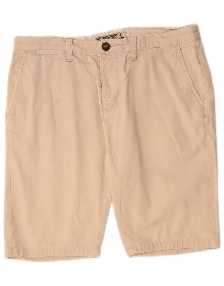 Pantaloncini chino da uomo Superdry grandi W34 in cotone beige
