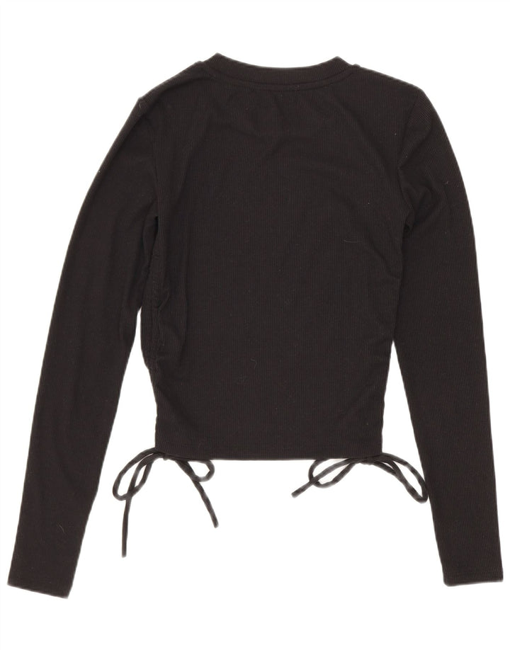 Top corto da donna Zara a maniche lunghe UK 8 piccolo poliestere nero