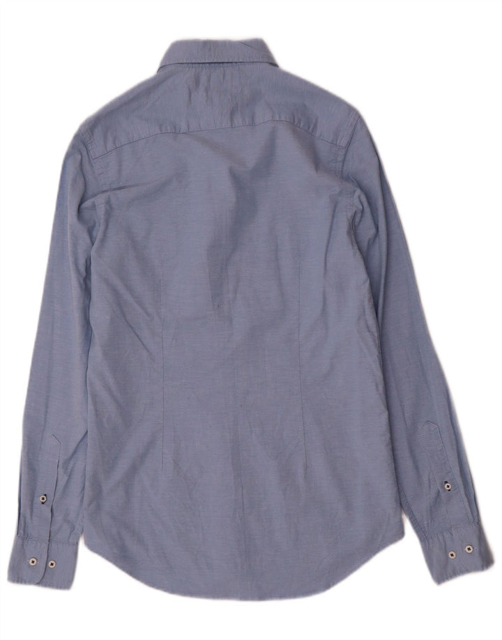Camicia slim fit da uomo Tommy Hilfiger piccola in cotone blu