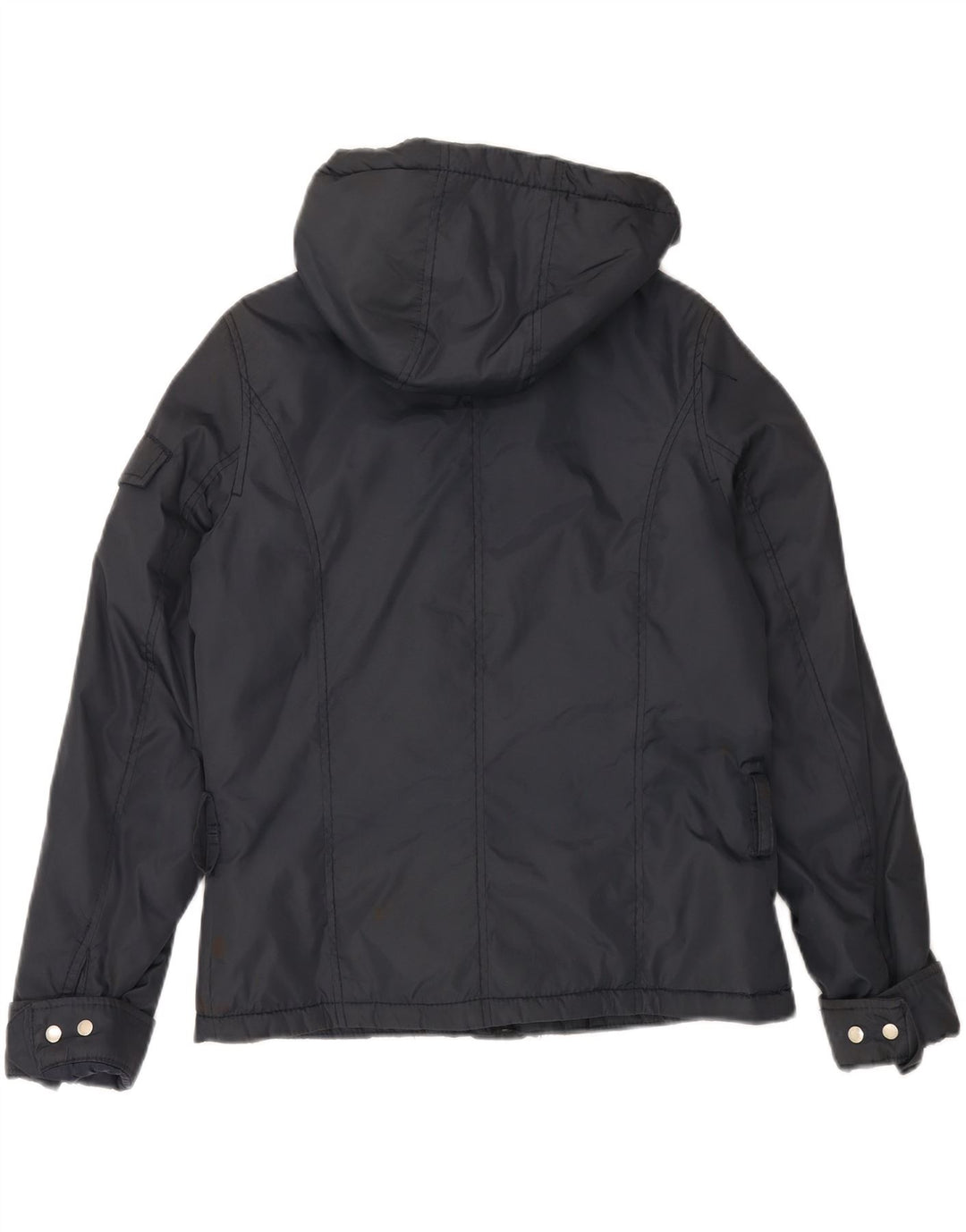 REFRIGIWEAR Womens Hooded Windbreaker Jacket UK 14 Medium Navy Blue Nylon Vintage Refrigiwear and Second-Hand Refrigiwear from Messina Hembry 