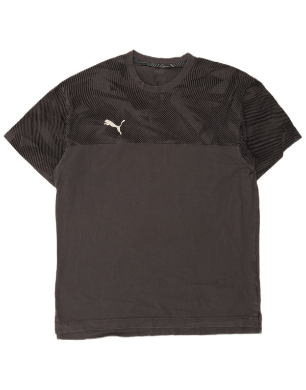 T-shirt da uomo Puma Top Large in cotone geometrico grigio