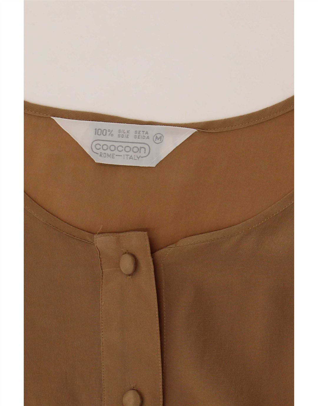 Camicetta senza maniche da donna Coocoon UK 12 Seta marrone medio
