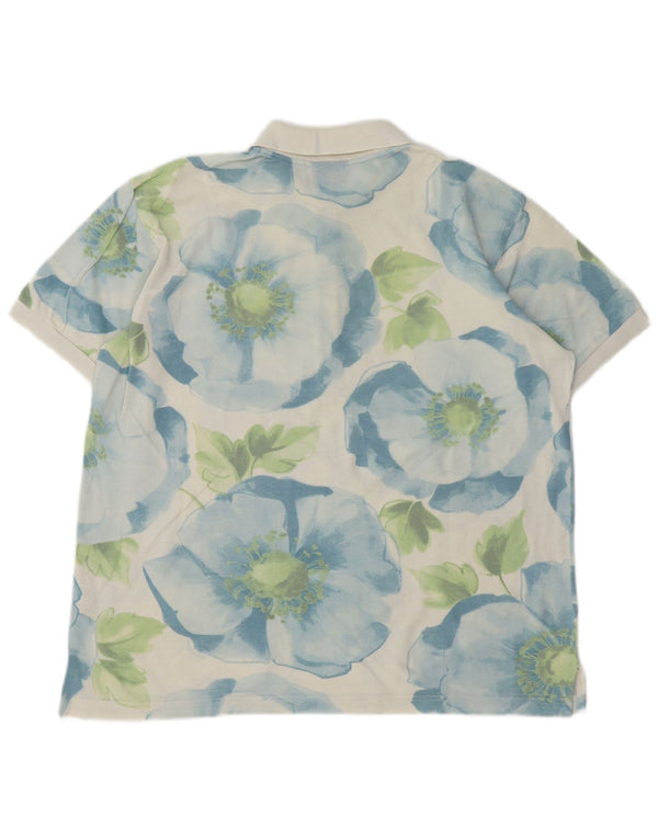 Polo Uomo Conte of Florence IT 50 Large Blu Floreale Cotone