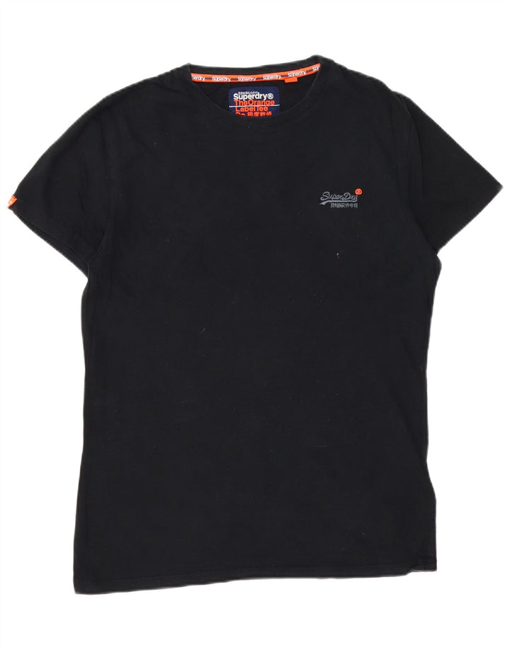 T-shirt da uomo SUPERDRY Top in cotone nero medio