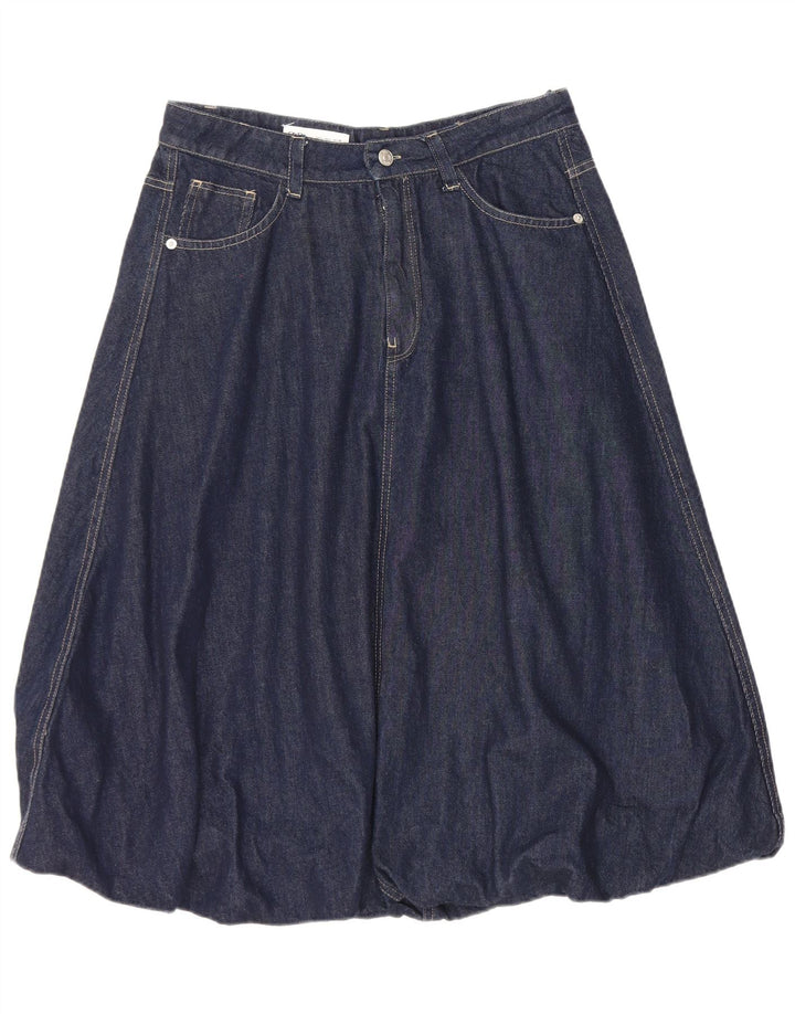 Gonna a palloncino in denim da donna Zara grande W30 in cotone blu navy