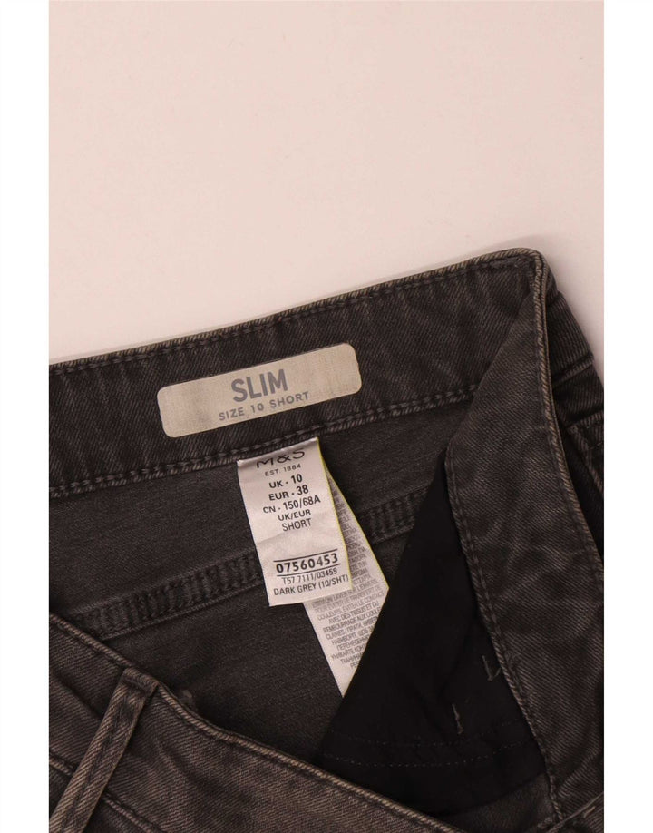 Jeans slim da donna Marks & Spencer UK 10 piccoli W30 L28 cotone grigio