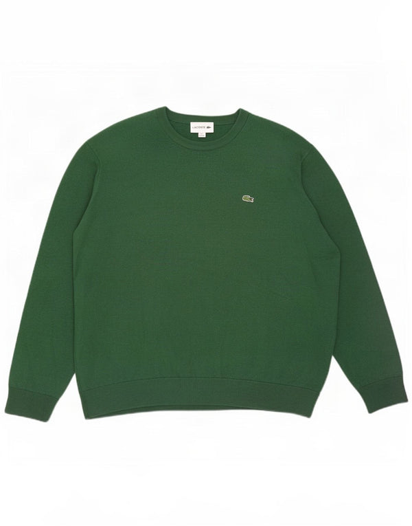 Maglione maglione da uomo con scollo a barca Lacoste taglia 7 2XL lana verde