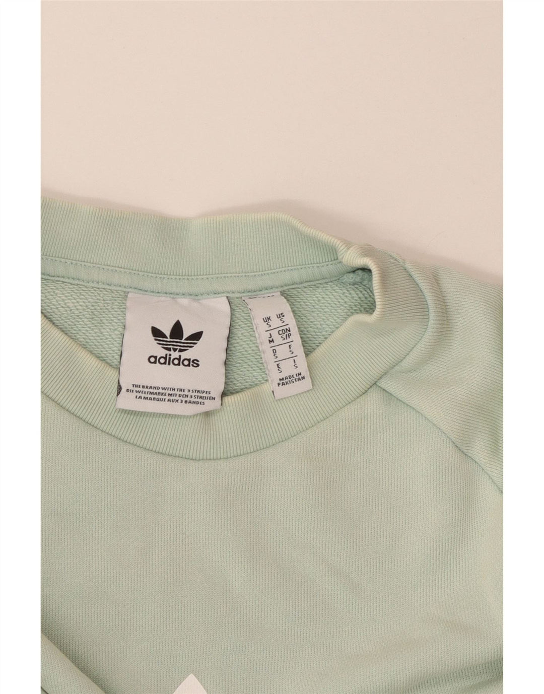 Felpa con grafica Adidas da uomo, piccola, in cotone turchese