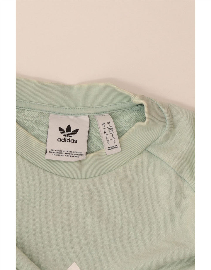 Felpa con grafica Adidas da uomo, piccola, in cotone turchese