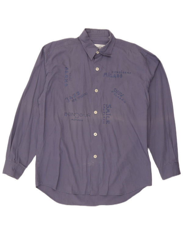 CARNABY'S Camicia grafica da uomo grande blu navy