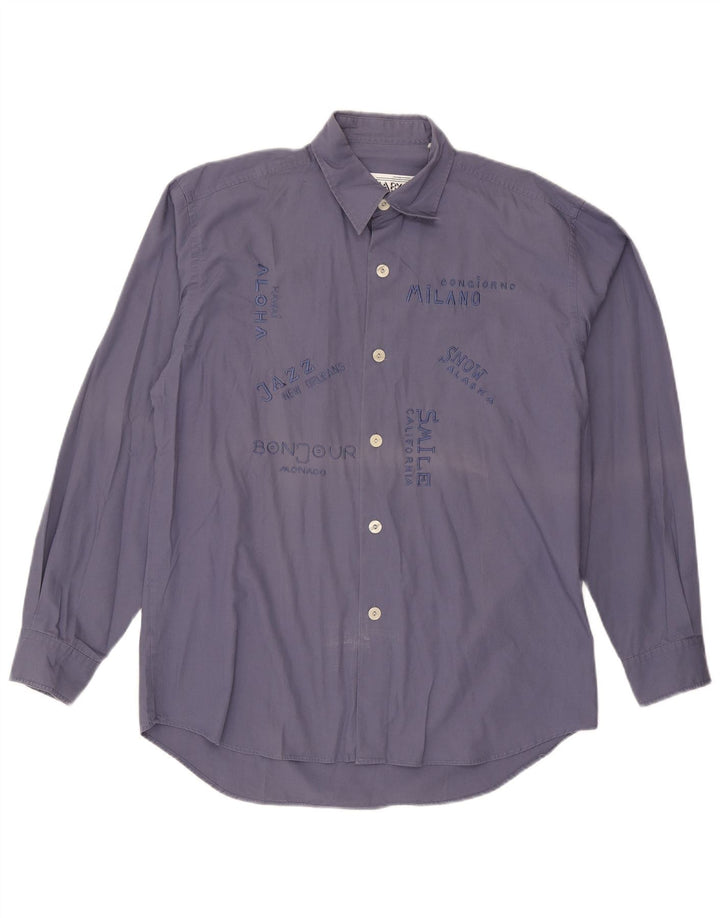 CARNABY'S Camicia grafica da uomo grande blu navy