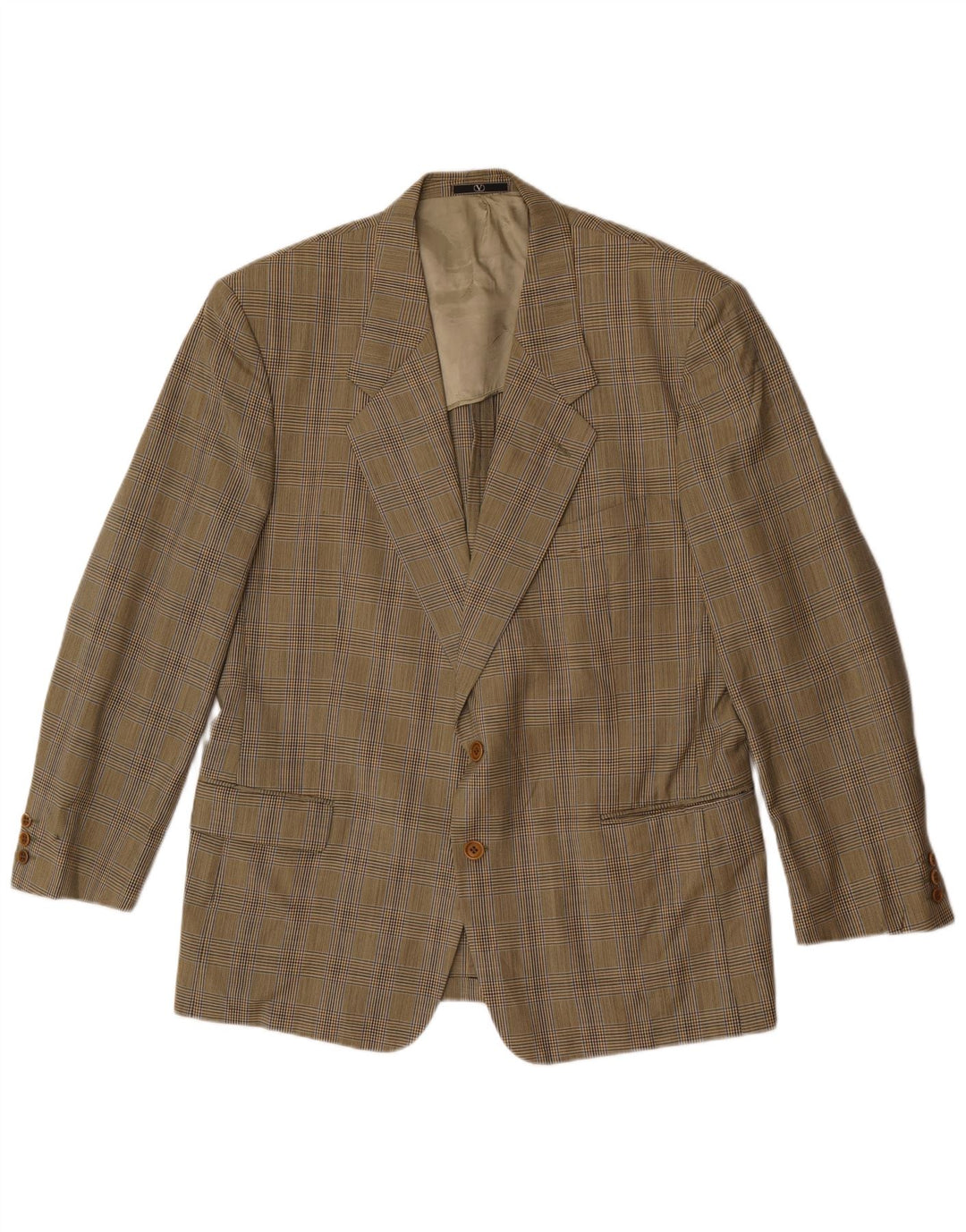 Giacca blazer da uomo a 2 bottoni Valentino IT 56 3XL Pied de poule beige