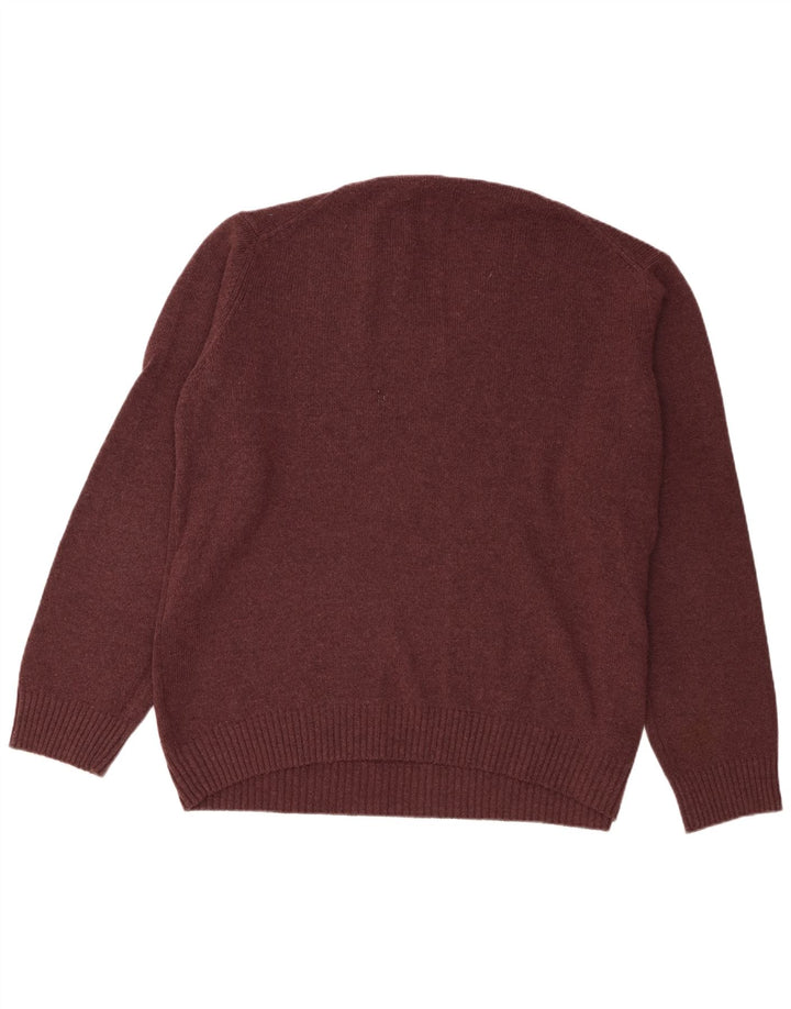 Maglione da uomo Marks & Spencer con scollo a V XL in lana bordeaux