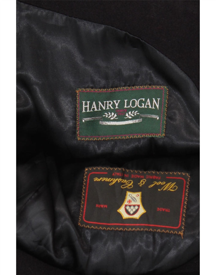 Cappotto da uomo VINTAGE UK 40 grande in lana blu navy