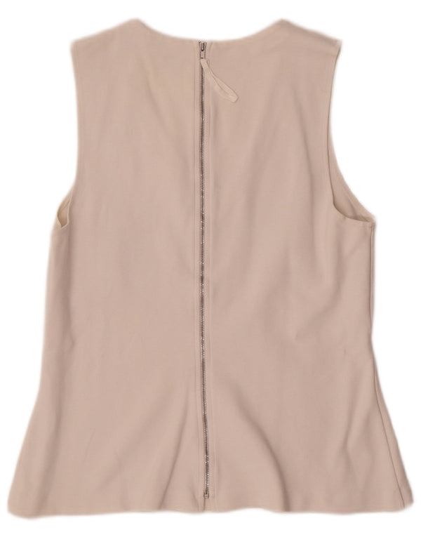J. Crew Camicetta senza maniche da donna Top UK 12 Cotone bianco medio