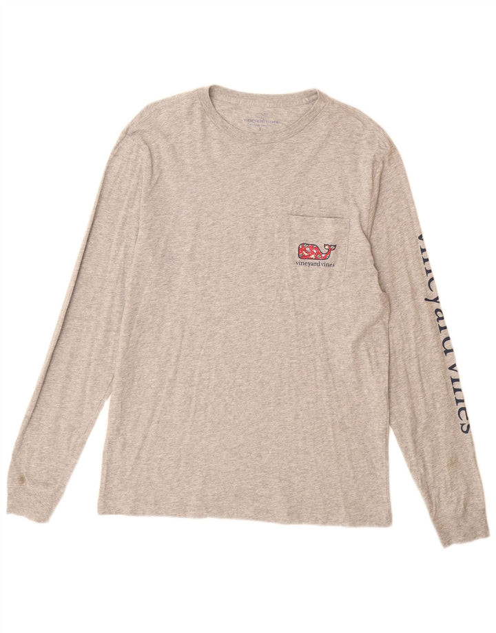 Vineyard Vines Top grafico da uomo a maniche lunghe piccolo in cotone grigio