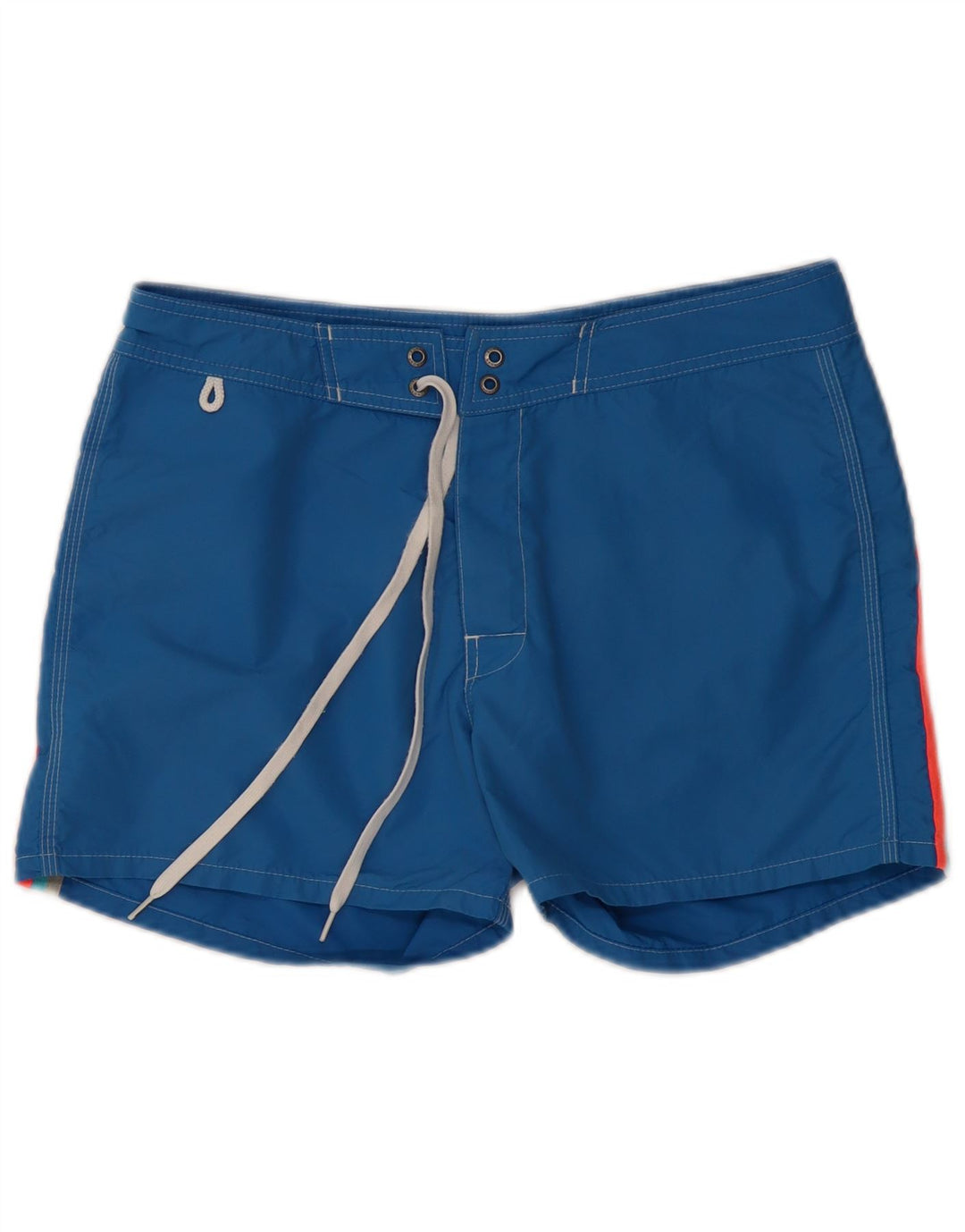 Pantaloncini da bagno grafici da uomo SUNDEK in nylon a righe blu medio