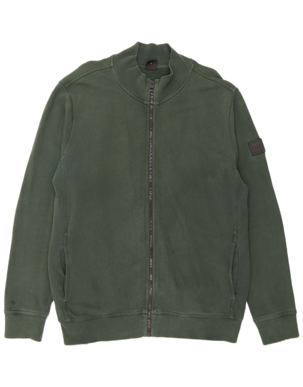 Hugo Boss Mens Tracksuit Top Jacket XL Green Cotton