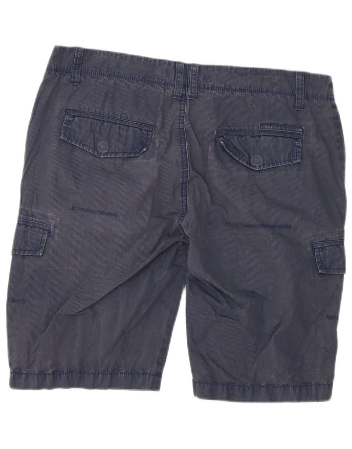 Pantaloncini cargo da uomo Calvin Klein W33 cotone gessato blu navy medio