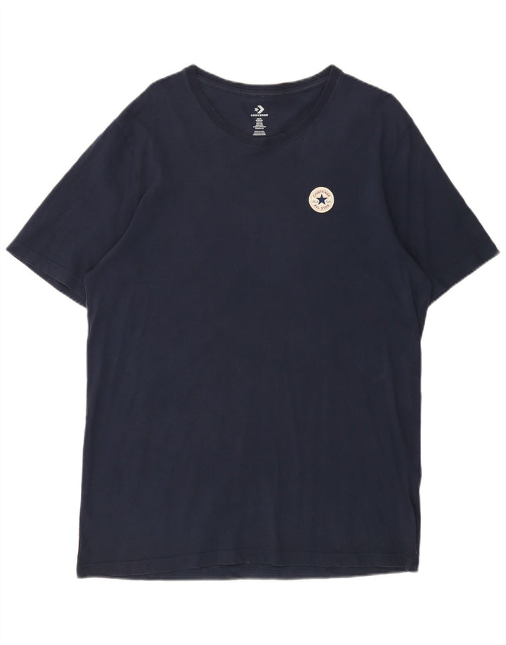 CONVERSE T-shirt da uomo Top XL blu navy in cotone