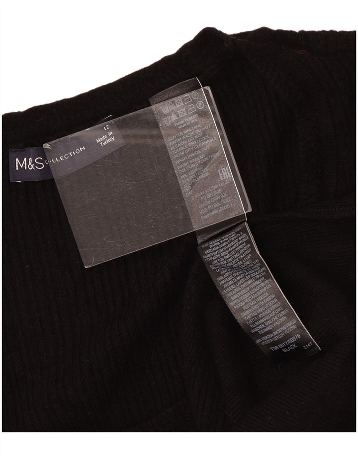 Maglione da donna Marks & Spencer con scollo a barca UK 12 Viscosa nera media