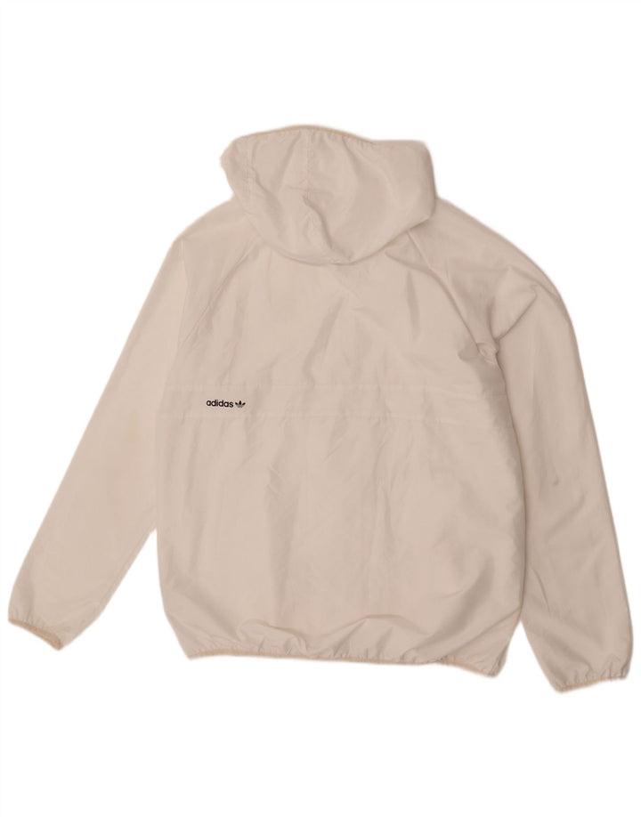 Giacca a vento con cappuccio Adidas Climalite da uomo UK 40 Large Poliestere bianco