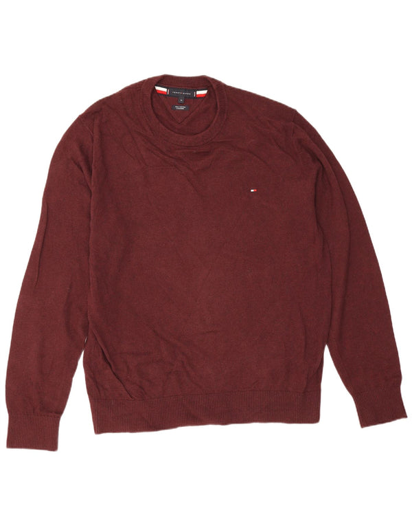 Maglione maglione girocollo da uomo Tommy Hilfiger XL in cotone marrone
