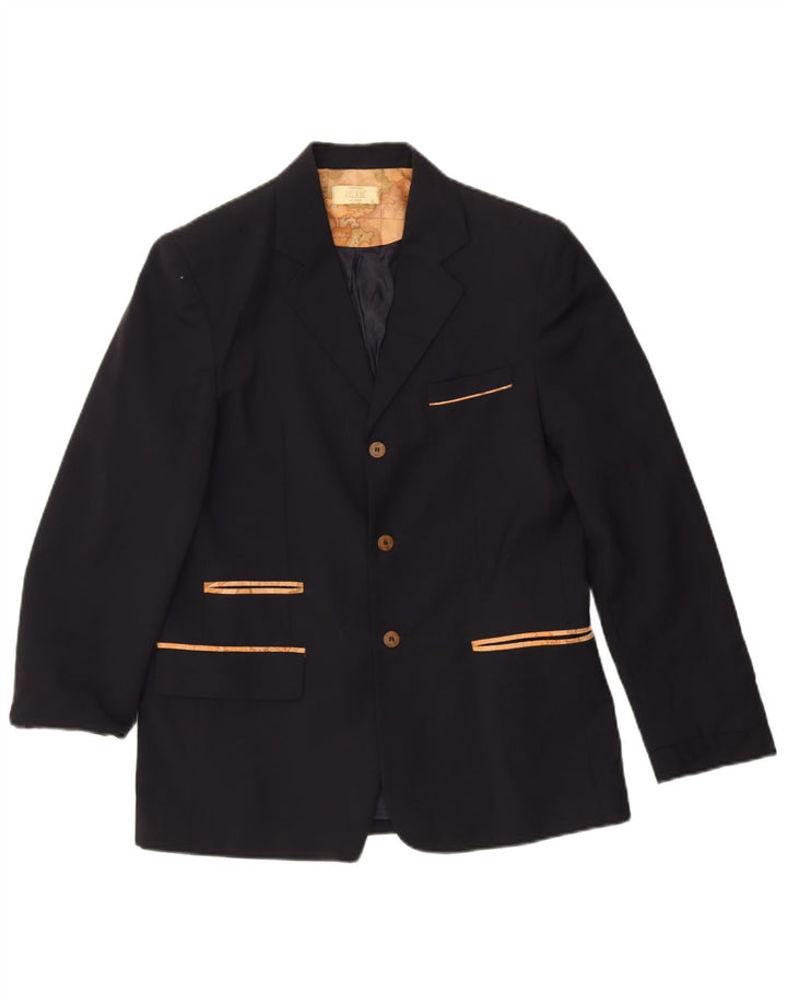 ALVIERO MARTINI Giacca Blazer a 3 Bottoni da Ragazzo 13-14 Anni XL Blu Navy
