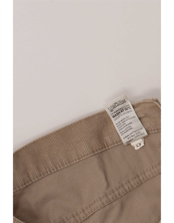 Pantaloni in velluto a coste bootcut da donna Marks & Spencer UK 12 Medium W32 L30 Beige