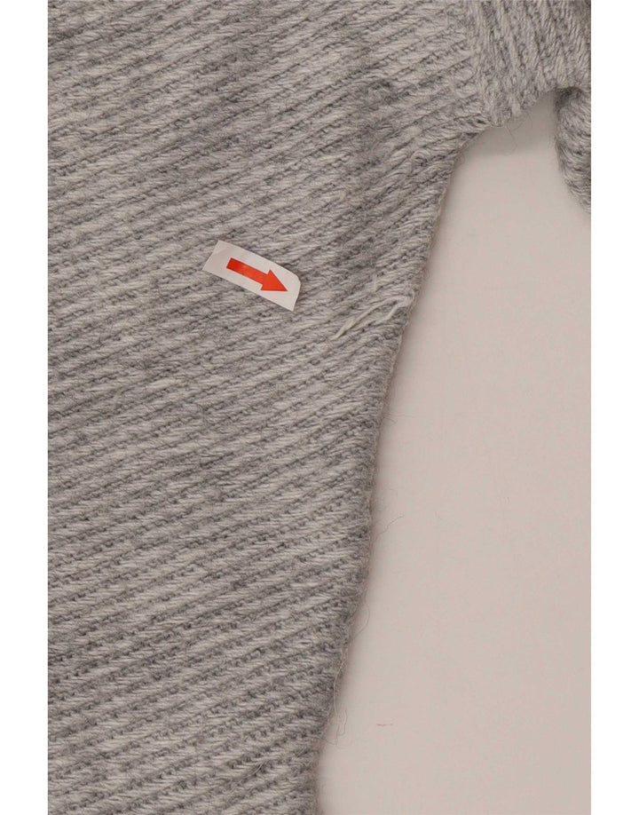 Maglione Zara da donna asimmetrico oversize con scollo a V UK 10 piccolo grigio