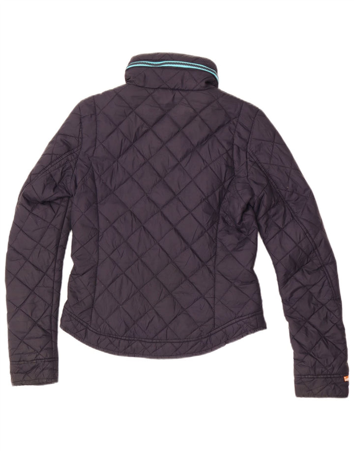 Giacca trapuntata con cappuccio da donna Superdry UK 6 XS blu navy