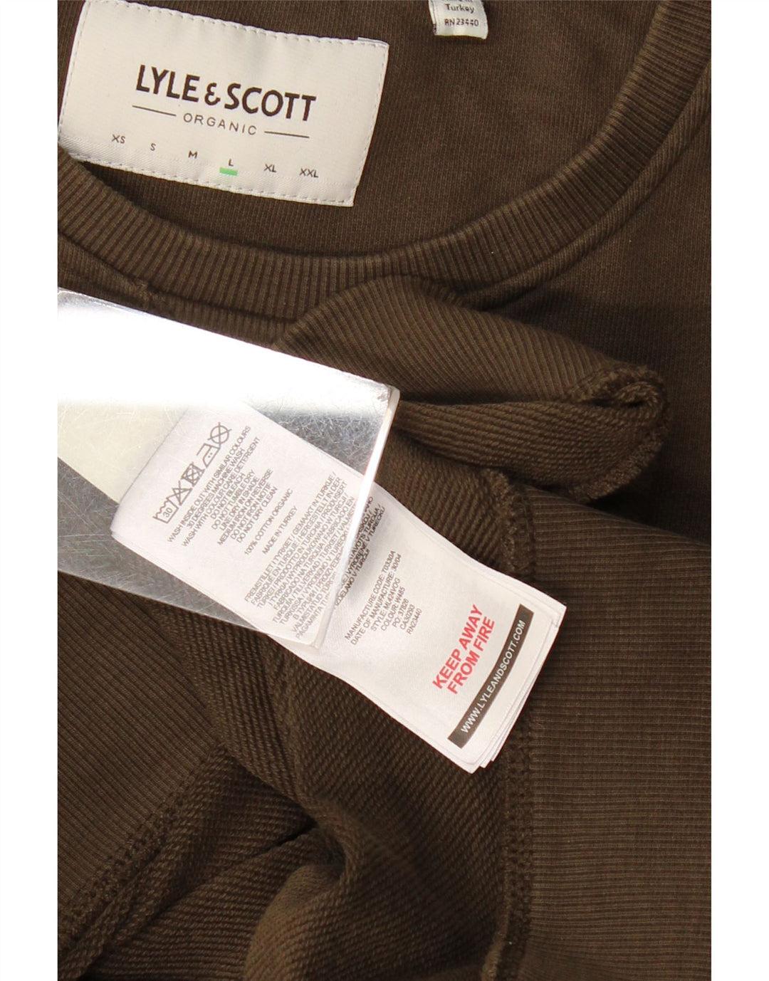 LYLE & SCOTT Felpa da uomo Maglione grande cotone kaki