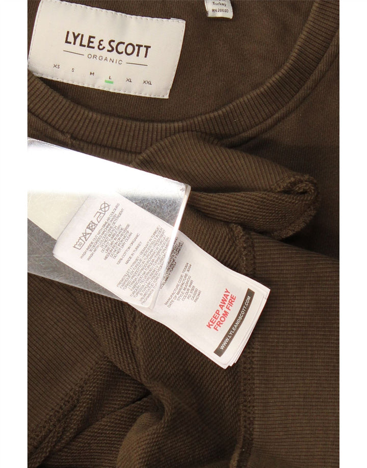 LYLE & SCOTT Felpa da uomo Maglione grande cotone kaki