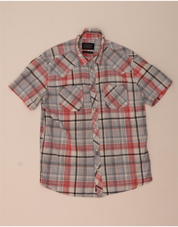 Camicia a maniche corte da uomo Rifle XL in cotone a quadri multicolore