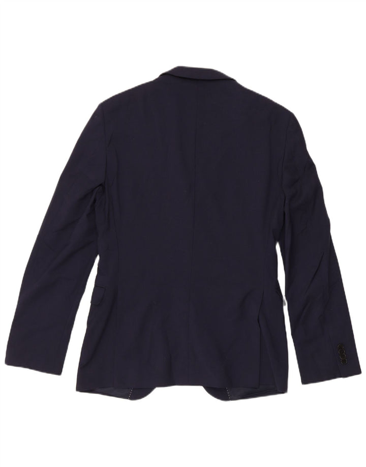 Giacca blazer da uomo slim fit a 2 bottoni Dkny UK 38 media lana blu navy
