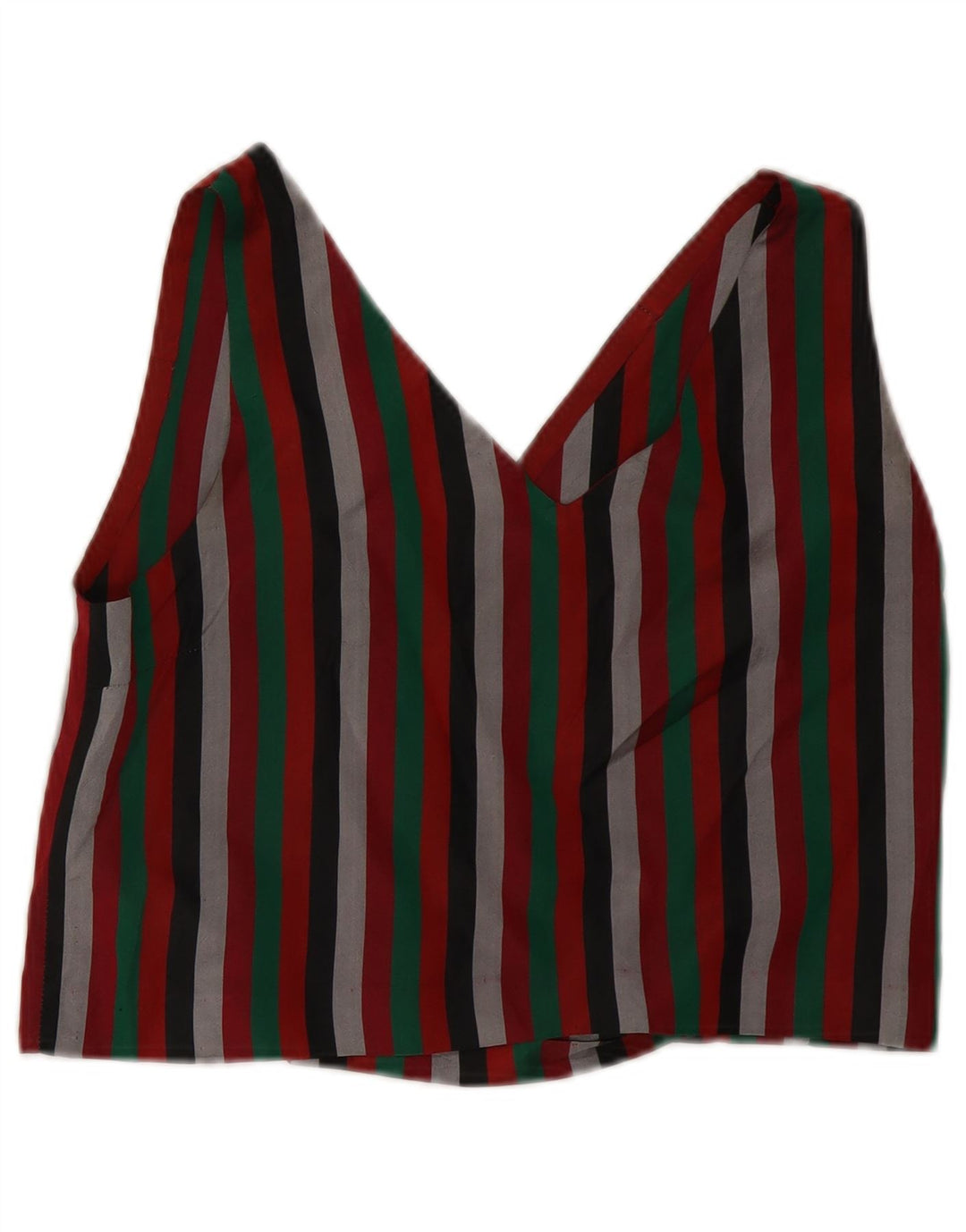 Camicetta corta da donna VINTAGE UK 12 a righe multicolori medie