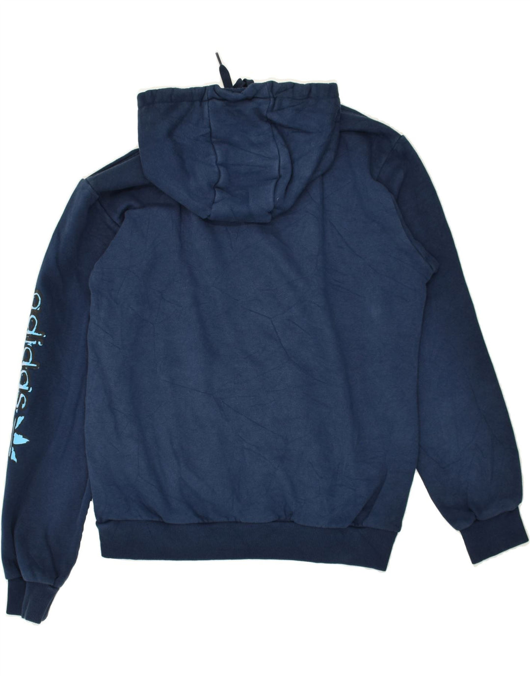 Maglione con cappuccio grafico da uomo ADIDAS medio blu navy in poliestere