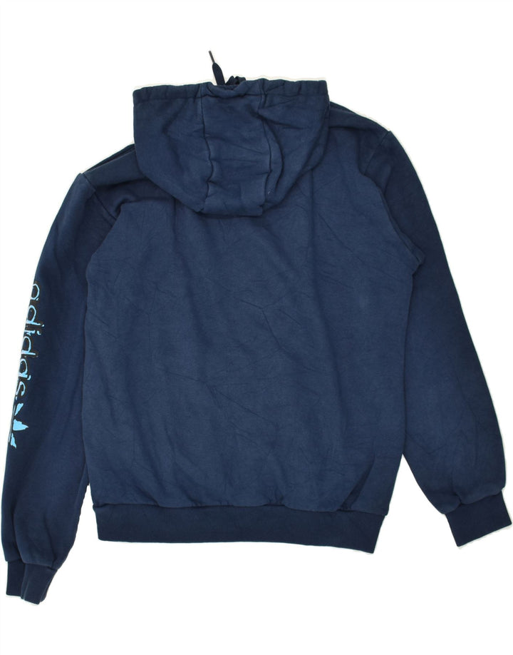 Maglione con cappuccio grafico da uomo ADIDAS medio blu navy in poliestere
